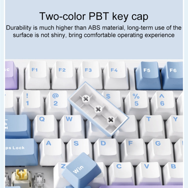 Clavier mécanique RVB personnalisé AULA F99 99 touches filaire/2.4G/Bluetooth trois modes (Nuages d'étoiles filantes)