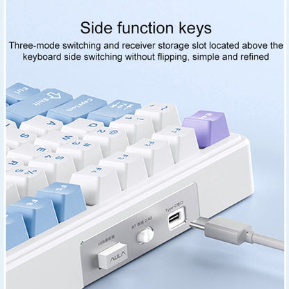 Clavier mécanique RVB personnalisé AULA F99 99 touches filaire/2.4G/Bluetooth trois modes (Nuages d'étoiles filantes)