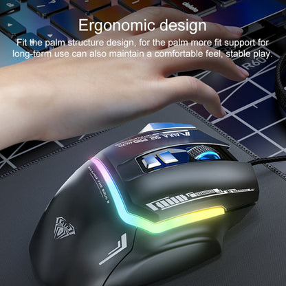 AULA S12 Pro 12800DPI Wired RGB Gaming Mouse(White)
