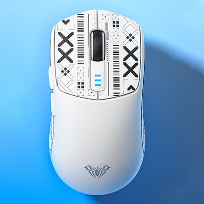Souris Gaming sans Fil AULA SC580 10000DPI Filaire/2.4G/Bluetooth Trois Modes (Blanche)