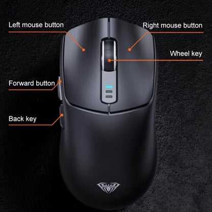 Souris Gaming sans Fil AULA SC580 10000DPI Filaire/2.4G/Bluetooth Trois Modes (Blanche)