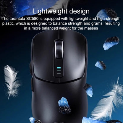 Souris Gaming sans Fil AULA SC580 10000DPI Filaire/2.4G/Bluetooth Trois Modes (Blanche)