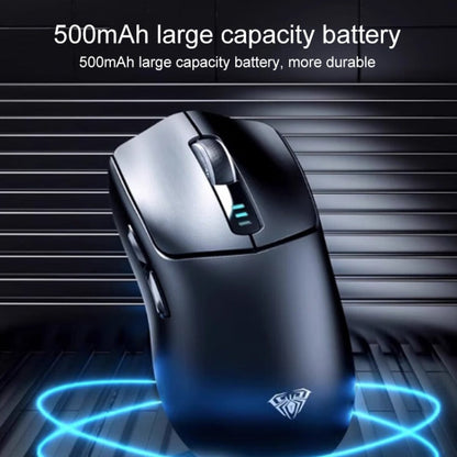 Souris Gaming sans Fil AULA SC580 10000DPI Filaire/2.4G/Bluetooth Trois Modes (Blanche)