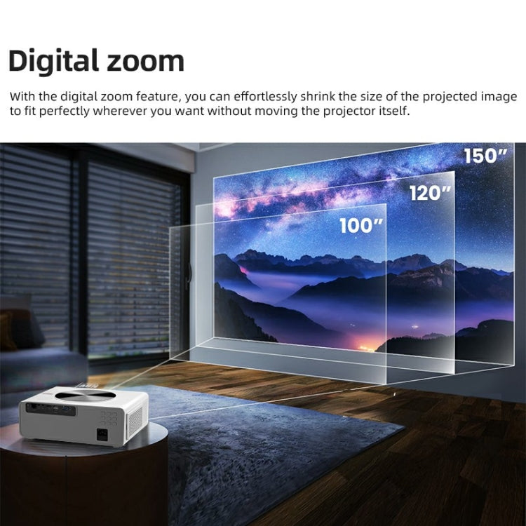 AUN AKEY7 MAX 1920x1080P HD Android LCD Projector AU Plug(White)