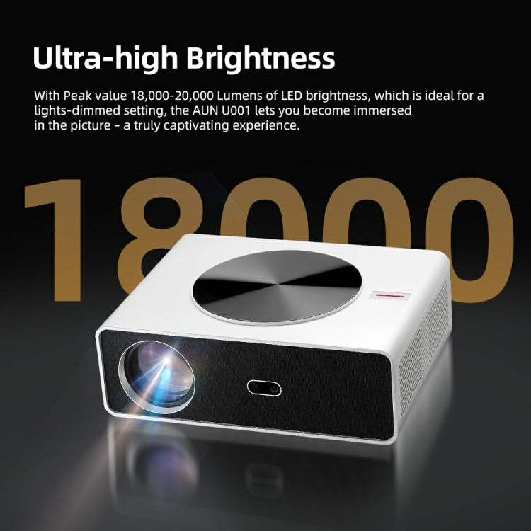 AUN AKEY7 MAX 1920x1080P HD Android LCD Projector UK Plug(White)
