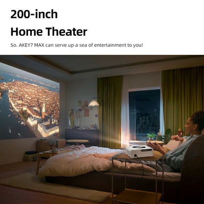 AUN AKEY7 MAX 1920x1080P HD Android LCD Projector EU Plug(White)