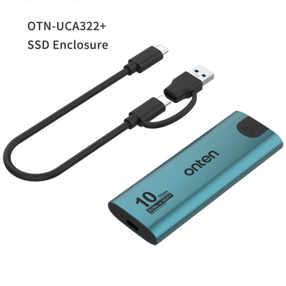 Onten UCA322+ 10Gbps M.2 M-key NVMe NGFF SSD Enclosure