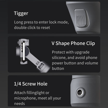 FUNSNAP Capture 5 Professional 3-Axis Handheld Gimbal Phone Live Stabilizer, Combo Version(Grey)