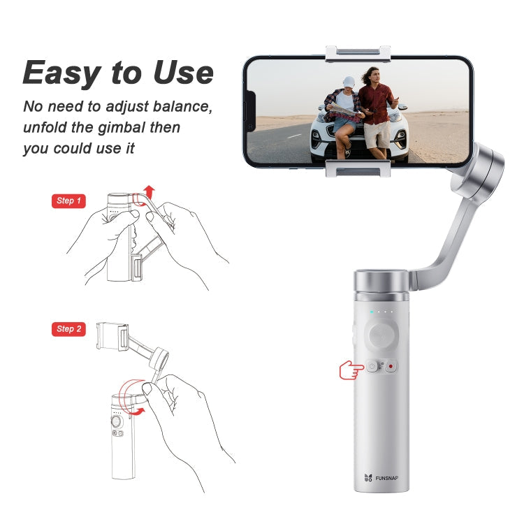 FUNSNAP Capture π Aluminum Alloy Arm 3-Axis Handheld Phone Gimbal, Basic Version(Grey)