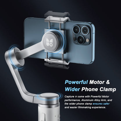 FUNSNAP Capture π Aluminum Alloy Arm 3-Axis Handheld Phone Gimbal, Basic Version(Grey)