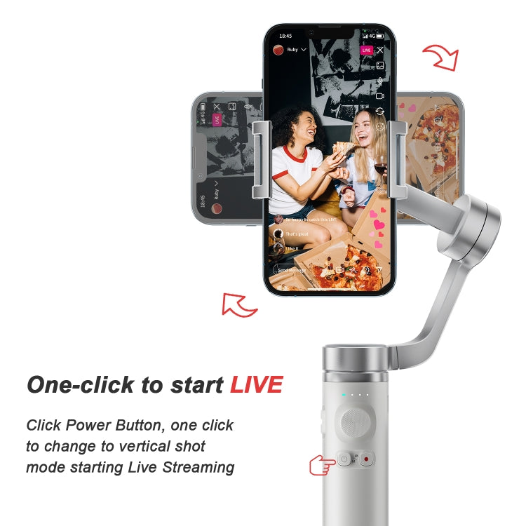 FUNSNAP Capture π Aluminum Alloy Arm 3-Axis Handheld Phone Gimbal, Basic Version(Grey)