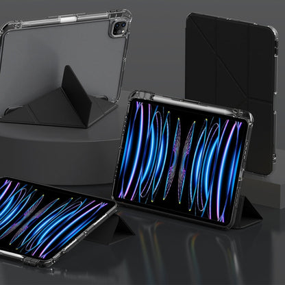 For iPad Air 13 2026 / 2024 / 2025 mutural Y-Shape Deformation Leather Tablet Case(Black)