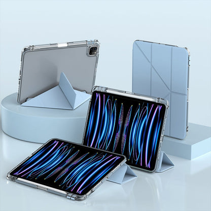 For iPad Air 13 2026 / 2024 / 2025 mutural Y-Shape Deformation Leather Tablet Case(Ice Blue)