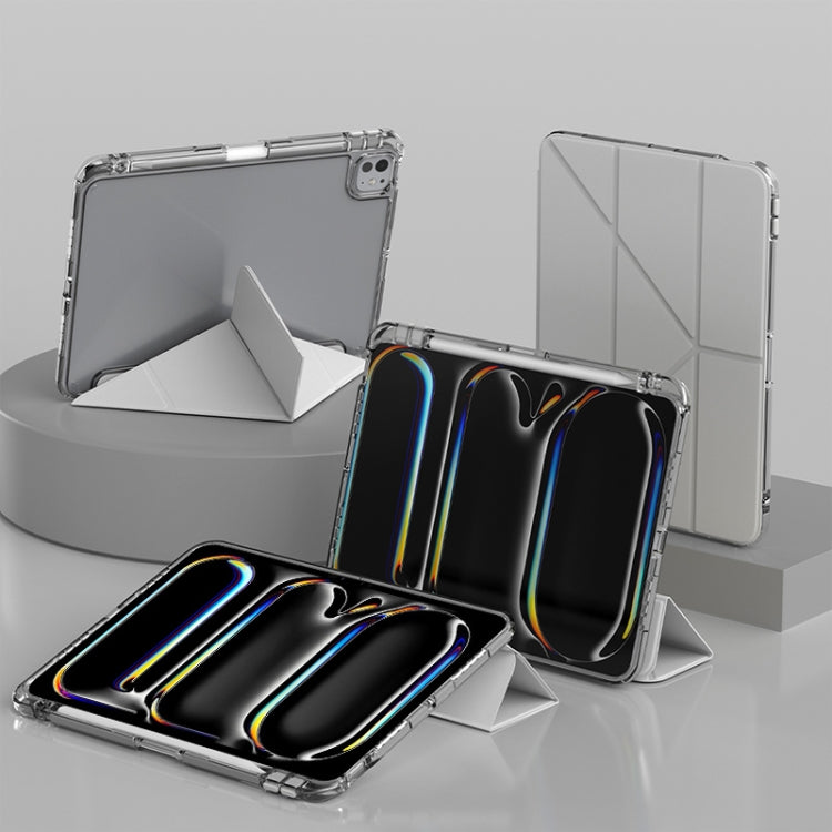 Pour iPad Pro 11 2025 / 2024 Étui en Cuir pour Tablette à Déformation Mutuelle en Y (Gris)