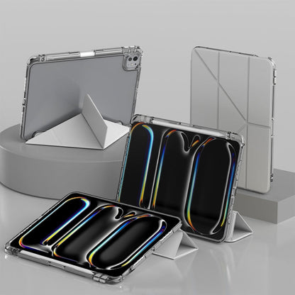 Pour iPad Pro 11 2025 / 2024 Étui en Cuir pour Tablette à Déformation Mutuelle en Y (Gris)