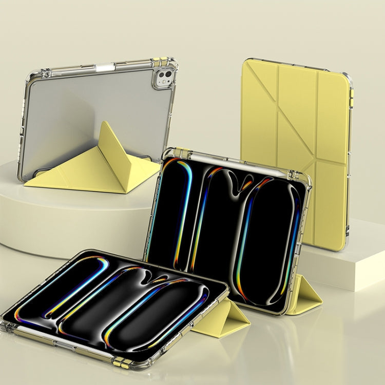 For iPad Pro 11 2025 / 2024 mutural Y-Shape Deformation Leather Tablet Case(Yellow)