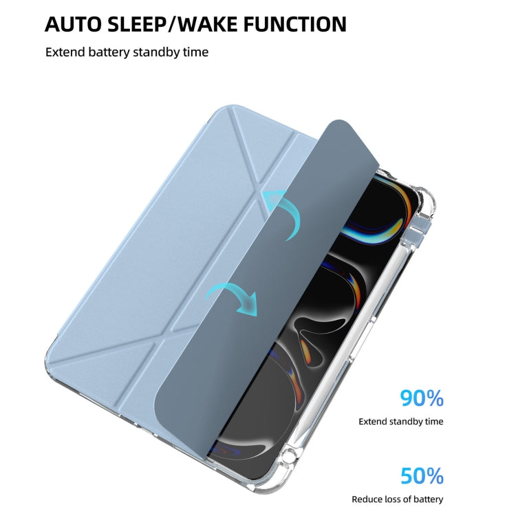 For iPad Air 13 2026 / 2024 / 2025 mutural Y-Shape Deformation Leather Tablet Case(Black)