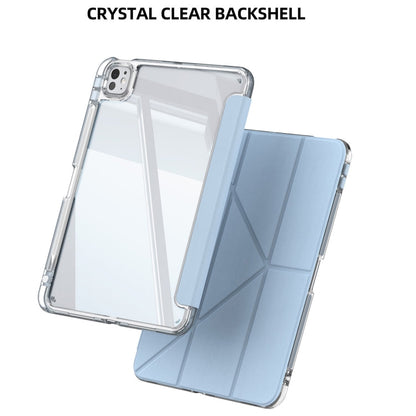 For iPad Air 13 2026 / 2024 / 2025 mutural Y-Shape Deformation Leather Tablet Case(Ice Blue)