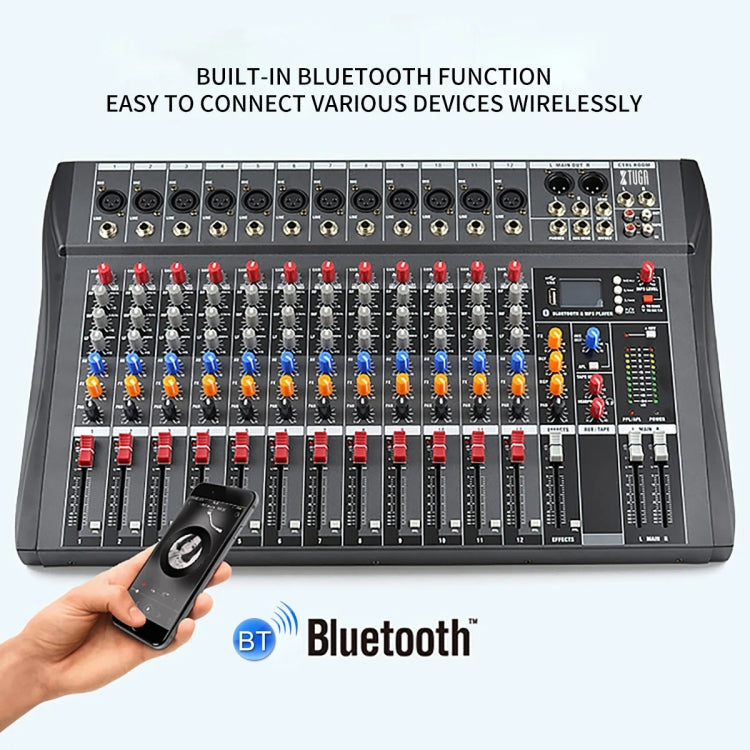 XTUGA CT120X 12-Channels Audio Mixer DJ Mixing Console with 48V Power Supply(AU Plug)