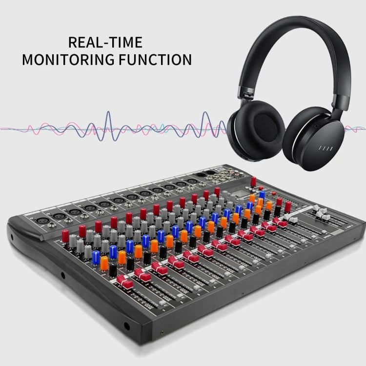 XTUGA CT120X 12-Channels Audio Mixer DJ Mixing Console with 48V Power Supply(US Plug)