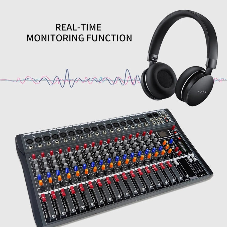 Table de mixage audio DJ 16 canaux XTUGA CT160X avec alimentation fantôme 48 V (prise britannique)