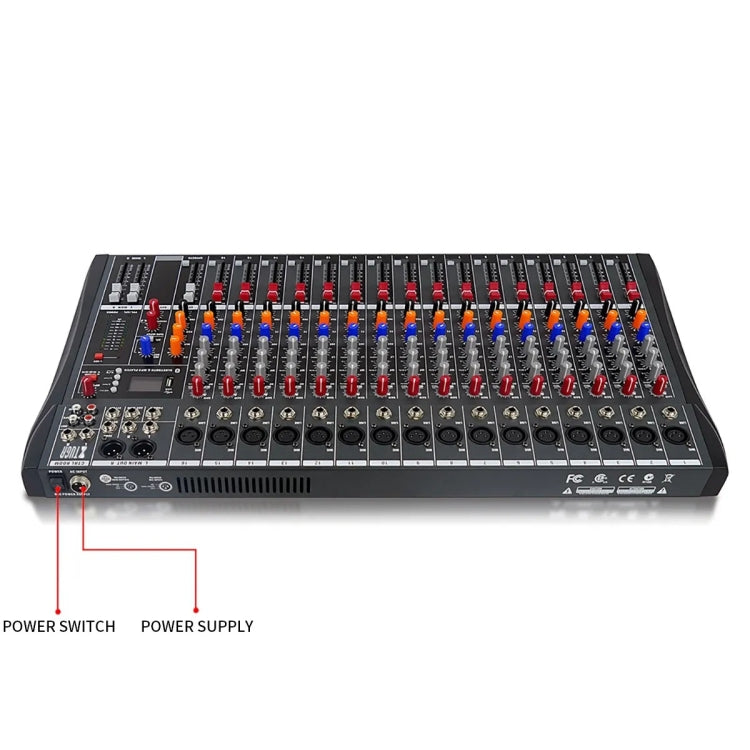 Table de mixage audio DJ 16 canaux XTUGA CT160X avec alimentation fantôme 48 V (prise britannique)