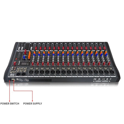 Table de mixage audio DJ 16 canaux XTUGA CT160X avec alimentation fantôme 48 V (prise britannique)