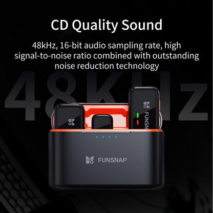 FUNSNAP S6 Lavalier Wireless Microphone, 2 RX + 2 TX with Charging Case
