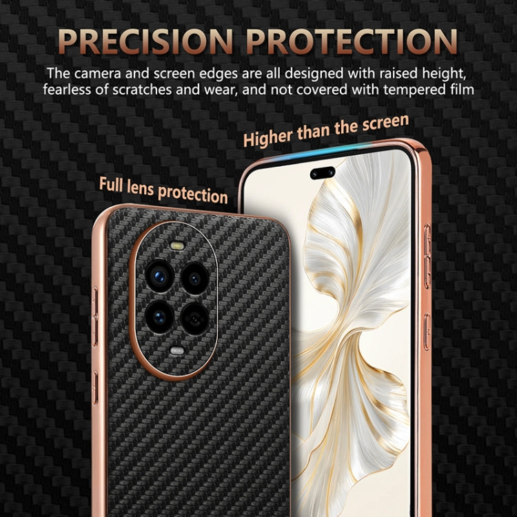 For Huawei nova 13 Pro AZNS Electroplated Edge Carbon Fiber Texture Phone Case(Black)