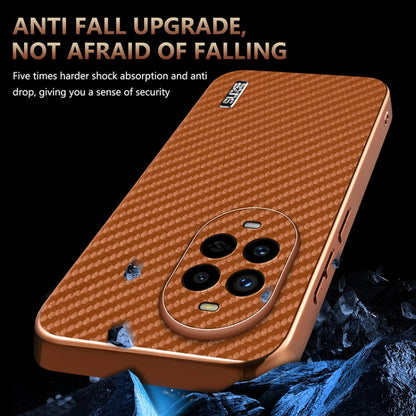 For Huawei nova 13 Pro AZNS Electroplated Edge Carbon Fiber Texture Phone Case(Blue)