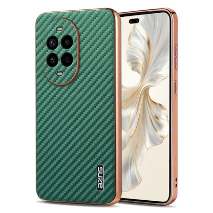 For Huawei nova 13 Pro AZNS Electroplated Edge Carbon Fiber Texture Phone Case(Green)