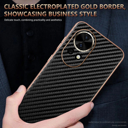 For Huawei nova 13 / nova 12 AZNS Electroplated Edge Carbon Fiber Texture Phone Case(Brown)