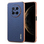For Huawei Mate 70 AZNS Electroplated Edge Carbon Fiber Texture Phone Case(Blue)