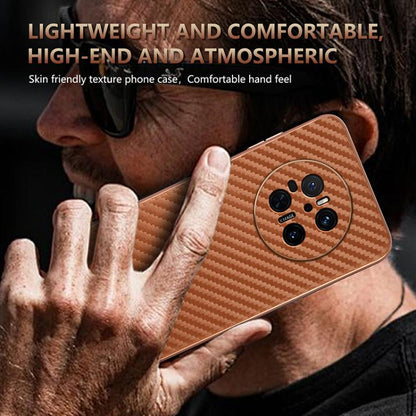 For Huawei Mate 70 AZNS Electroplated Edge Carbon Fiber Texture Phone Case(Blue)