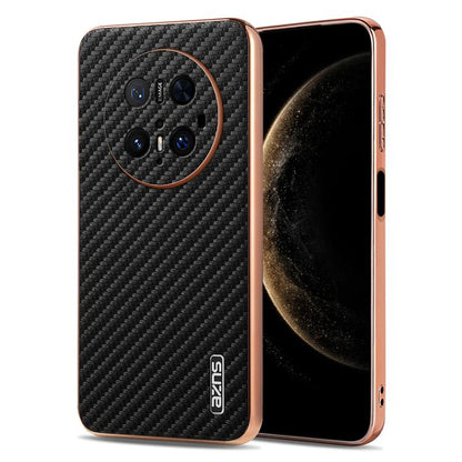 For Huawei Mate 70 Pro / 70 Pro+ AZNS Electroplated Edge Carbon Fiber Texture Phone Case(Black)