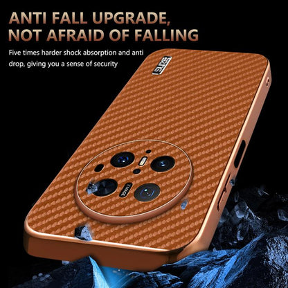 For Huawei Mate 70 Pro / 70 Pro+ AZNS Electroplated Edge Carbon Fiber Texture Phone Case(Black)