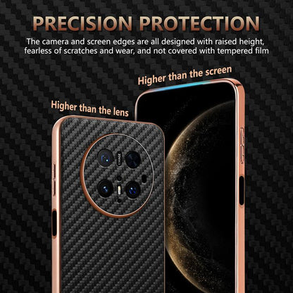 For Huawei Mate 70 Pro / 70 Pro+ AZNS Electroplated Edge Carbon Fiber Texture Phone Case(Black)