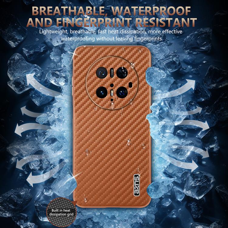 For Huawei Mate 70 Pro / 70 Pro+ AZNS Electroplated Edge Carbon Fiber Texture Phone Case(Black)