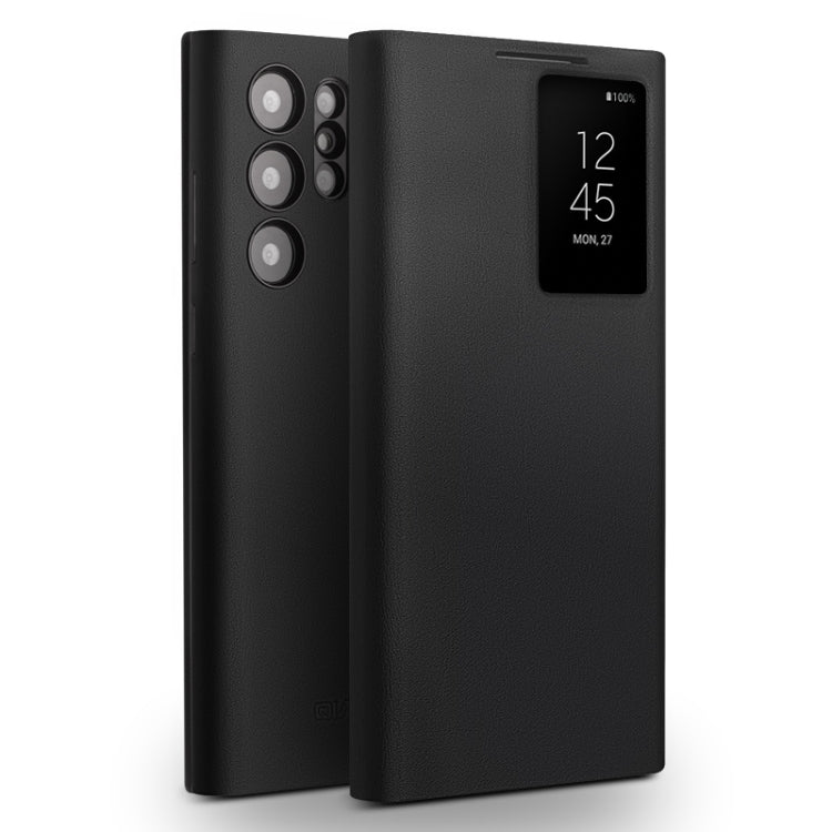 For Samsung Galaxy S23 Ultra 5G QIALINO Magnetic Genuine Leather Phone Case(Black)