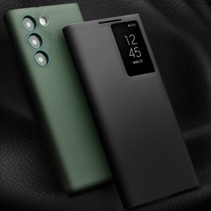 For Samsung Galaxy S23 5G QIALINO Magnetic Genuine Leather Phone Case(Green)