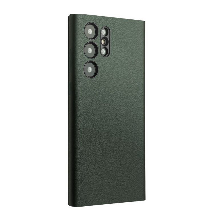 Pour Samsung Galaxy S24 Ultra 5G QIALINO Étui de téléphone en cuir véritable magnétique (vert)
