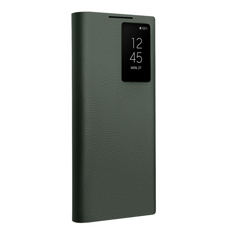 Pour Samsung Galaxy S24 Ultra 5G QIALINO Étui de téléphone en cuir véritable magnétique (vert)
