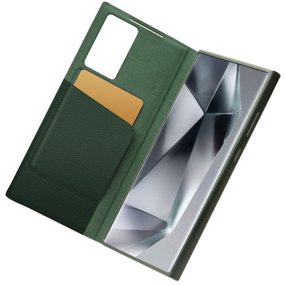 Pour Samsung Galaxy S24 Ultra 5G QIALINO Étui de téléphone en cuir véritable magnétique (vert)
