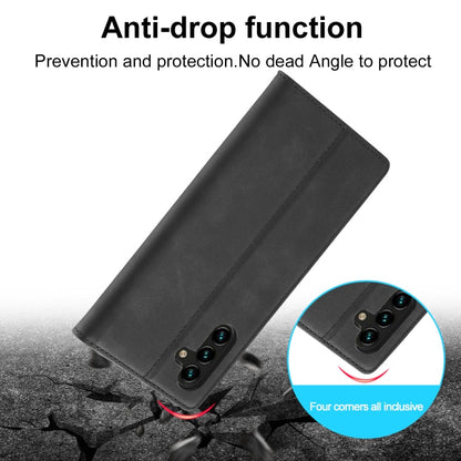 Pour Samsung Galaxy A16 5G Étui de Téléphone en Cuir Microfibre à Fort Magnétisme LC.IMEEKE (Noir)
