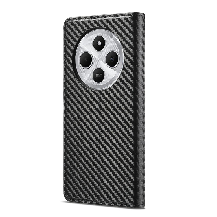 For Redmi A4 5G / 14C 4G LC.IMEEKE Carbon Fiber Leather Phone Case(Vertical Black)