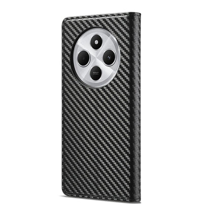 For Redmi A4 5G / 14C 4G LC.IMEEKE Carbon Fiber Leather Phone Case(Vertical Black)