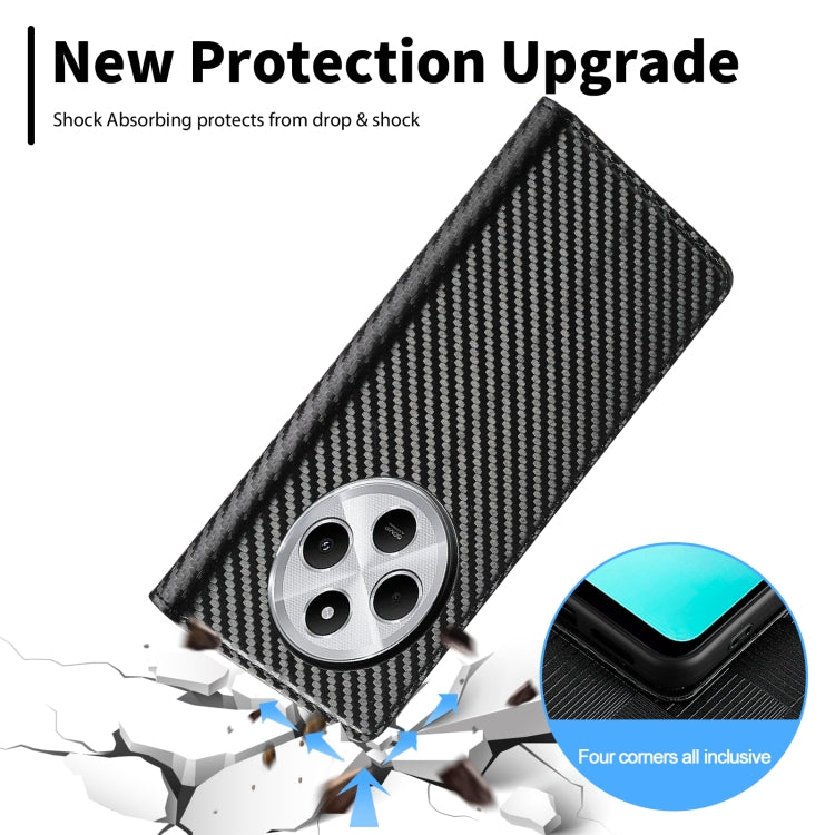 For Redmi A4 5G / 14C 4G LC.IMEEKE Carbon Fiber Leather Phone Case(Vertical Black)