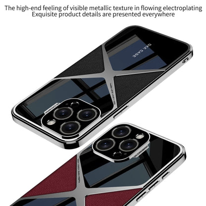 For iPhone 16 Pro Max GKK Leather Electroplating Supersonic Speed Shockproof Phone Case(White)