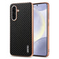For Samsung Galaxy A36 AZNS Electroplated Edge Carbon Fiber Texture Phone Case(Black)