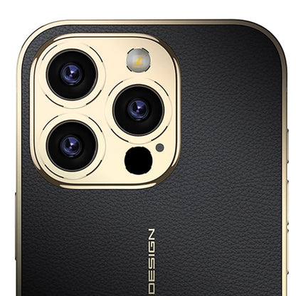 For iPhone 16 Pro Max GKK Plated Plain Leather Shockproof Phone Case(Black)